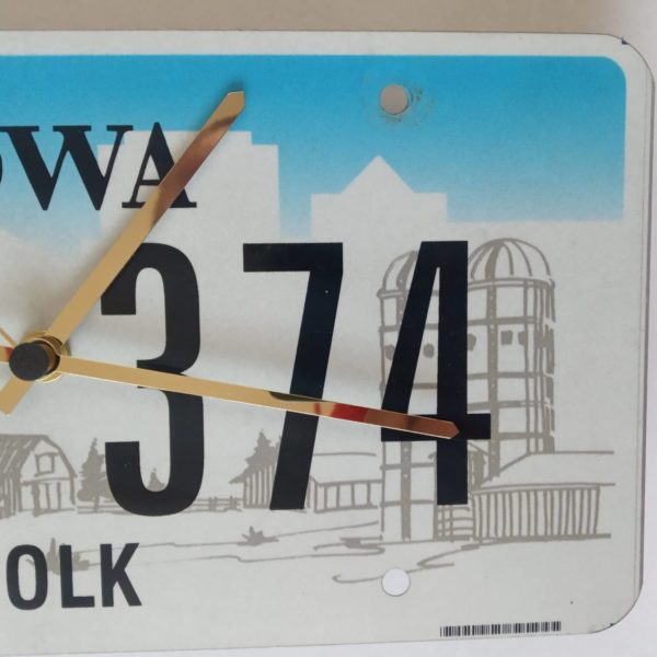 Hodiny spz USA license plate clock Iowa dwk
