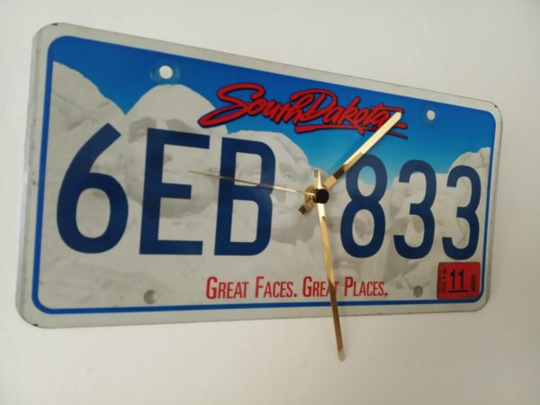 Hodiny ŠPZ USA License Plate Clock South Dakota 6eb
